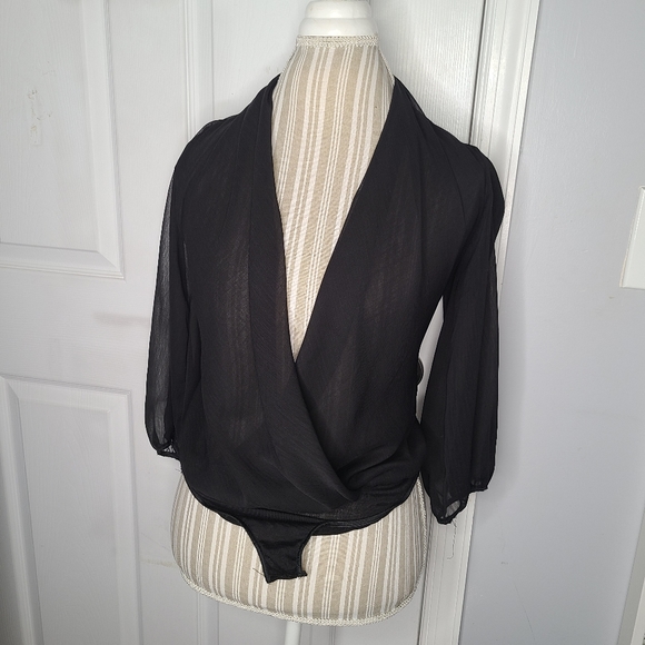 Know Style Sheer open front black body suit - Picture 5 of 7